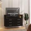 Dresser for Bedroom with LED Light & Charging Station, 6 Drawers Wooden Dressers - 2 of 4