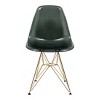 LeisureMod 5-Piece Dining Set with 35" Round Dining Table in White Iron Pedestal Base and 4 ABS Plastic Side Chair with Gold Base - 4 of 4