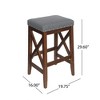 Dsvimoy Counter and Bar Stool Fabric Upholstered with X Frame Design and Nailhead Accents for Home Use, Brown, 28.65"*19.25"*11.5" - 3 of 4