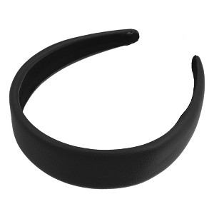 Unique Bargains Faux Leather Headband Hairband for Women 1.6 Inch Wide 1Pcs - 1 of 4