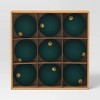 9ct 80mm Christmas Flocked Ball Ornament Set Dark Green - Wondershop™ - 3 of 4