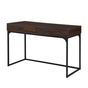 Carolina Living Horatio Computer Desk with Drawers Elm/Black: Metal Frame, MDF Surface, Adult Assembly - 1 of 4