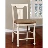 Simple Relax Set of 2 Counter Height Chairs with Turned Legs in Off-White and Tan - 2 of 4