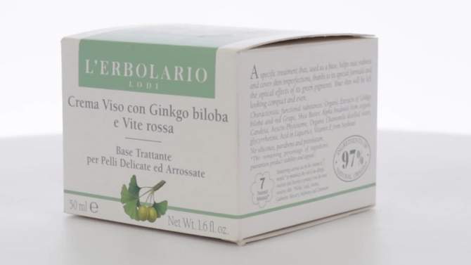 Face Cream with Ginkgo Biloba and Red Grape by LErbolario for Unisex - 1.6 oz Cream, 2 of 8, play video
