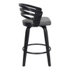 HomeRoots 30" Gray And Black Iron Swivel Low Back Bar Height Bar Chair - 4 of 4