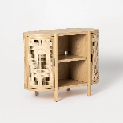 Portola Hills Caned Door Console with Shelves Natural - Threshold™ designed with Studio McGee