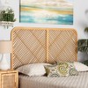 bali & pari Queen Sakina Rattan Wall Mount Headboard Natural/Brown: Bedroom Furniture, No Assembly Required - 2 of 4