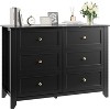 Dresser for Bedroom, Large 6 Drawer Dresser with Deep Drawers & Metal Knobs, Modern Wooden Double Chests of Drawers for Kids Bedroom, Entryway-Black - 3 of 4