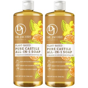 Dr. Jacobs Naturals Multipurpose All in 1 Castile Soap- Orange & Ginger -Vegan - 1 of 4