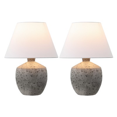 JONATHAN Y Myron Minimalist Scandinavian Concrete Effect Resin/Iron LED Table Lamp