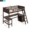NicBex Twin Size Solid Wood Loft Bed with Shelves,Desk,Ladder&Guardrails for Kids,Teens&Gamers,Versatile Gaming Loft Platform,300lbs Max - 3 of 4