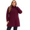 Agnes Orinda Women's Plus Size Elegant Single Breasted Detachable Hooded Trench Overcoats - 2 of 4