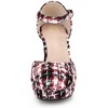 Allegra K Women's Platform Closed Toe Heels Plaid Mary Janes Chunky Pumps - 2 of 4