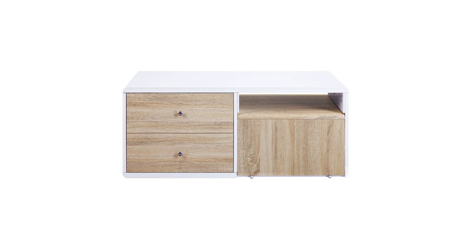 Acme Furniture Verux Coffee Table White High Gloss Finish