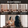 Corner Vanity Desk with Light Bulbs/LED Lighted Mirror, 3 Color Lighting Modes Makeup Vanity with Stool - 3 of 4