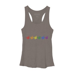 Adult Design By Humans Butterflies Rainbow Pride By ChariArtist Racerback Tank Top - 1 of 2