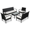 vidaXL 5 Piece Patio Furniture Set - Outdoor Poly Rattan Lounge Sofa & Coffee Table - Black, Cushioned & Water-Resistant - Garden/Deck/Patio - 2 of 4