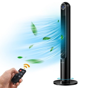 Costway 42'' Tower Fan Smart Display Panel 12H Timer 80 Degree Oscillating Fan with Remote White/Black - 1 of 4