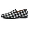 Santimon Mens Houndstooth Loafers Classic Wedding Prom Shoes Black & White - 3 of 4