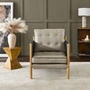 KINWELL Mid-Century Top-Grain Leather Accent Chair with Leather Strap Wrapped Arms - 4 of 4