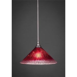 Toltec Lighting Any 1 - Light Pendant in  Brushed Nickel with 12" Raspberry Crystal Shade - 1 of 1
