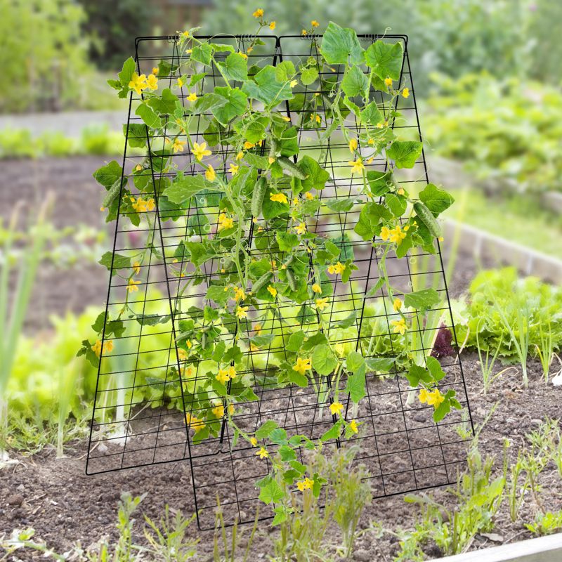 Tangkula 2-Piece Green Cucumber Garden Trellis Grow Support for Climbing Plant, 2 of 11