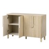 Okak 4-Door Buffet Cabinet with Arc Handles, Wood Storage Sideboard Adjustable Shelves for Dining & Living Room - 2 of 4