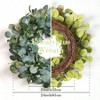 24 Inch Eucalyptus Wreath Front Door Green Spring Summer Decor with Olive Leaves Berries Handmade Year - Round Door Decor - 3 of 4