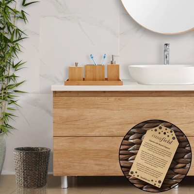 Espresso Handwoven Water Hyacinth Round Waste Basket