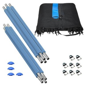 Upper Bounce Trampoline Safety Enclosure Set including Net, Poles, Pole caps, Foam Sleeves - Fits Round Frame, Installs Outside the Frame - 1 of 4