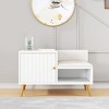 Munora 31.5" Shoe Storage Entryway Bench with Storage Cabinet, White - 3 of 4