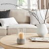 Danya B Modern Cool Gray Cement Base and Glass Pillar Votive Candle Holder - Small - 2 of 4