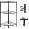 Acekool 3 Tier Corner Shelf, Rustic Black Storage Display Rack for Bedroom, Living Room, Office, Kitchen, 13.8"x13.8"x31.5" - 3 of 4