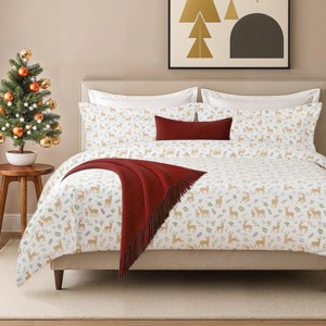Luxury Soft Premium Christmas Duvet Cover Set - Zipper Closure & Matching Pillow Shams - CGK Linens - 1 of 4