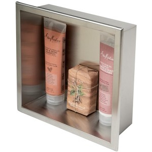 ALFI 12 x 12 Brushed Stainless Steel Square Single Shelf Bath Shower Niche - 1 of 4
