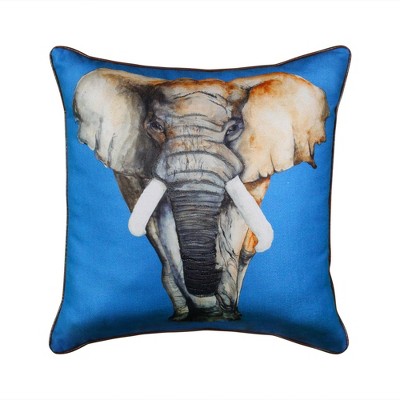 24" Elephant Reversible Square Pillow Blue - Edie@Home