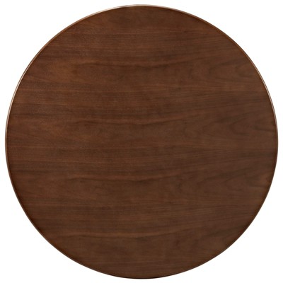 Mid-Century Modern Round Walnut and White Dining Table
