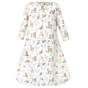 Hudson Baby Infant Girls Long Sleeve Cotton Jersey Sleeping Bag, Enchanted Forest - 1 of 2