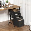 Garvee 4 Drawer File Cabinet, Mobile Filing Cabinet Rolling Printer Stand Fits A4 or Letter Size Under Desk Storage Cabinet for Home Office, Black - 3 of 4