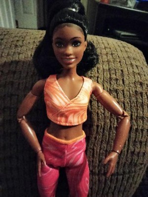 Barbie Made to Move Doll with 22 Joints, Dark Hair, Floral Yoga Pants and  Gray Top