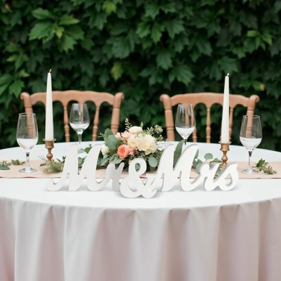 Mr & Mrs Sign, Large Mr and Mrs Sign for Wedding Table - Freestanding White Wooden Head Table Decor Wedding, Wedding Logo Decoracion