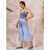 ECUPPER Womens Cotton Cropped Pants Loose Fit Wide Leg Capri Casual Plus Size Elastic Waist Trousers - 4 of 4