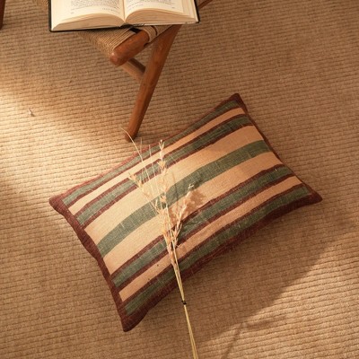 SEVOBAL Bed Pillows Double-Sided Stripe Throw Pillow, Decorative for Sofa, Bed, Durable Accent Cushion for Living Room, Bedroom, Brown, 24"*16"*2"