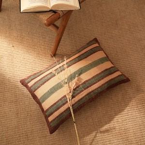 SEVOBAL Bed Pillows Double-Sided Stripe Throw Pillow, Decorative for Sofa, Bed, Durable Accent Cushion for Living Room, Bedroom, Brown, 24"*16"*2" - 1 of 4
