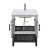 Lyngins Bathroom Vanity with Sink & Aluminum Gunmetal Faucet, Freestanding Bathroom Cabinet with Storage Doors & Open Iron Shelf for Outdoor-Ready - 4 of 4