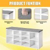 FDW 3-Tier Shoe Bench Space-Saving Shoe Storage Bench with Removable Cushion and Adjustable Shelves - image 3 of 4