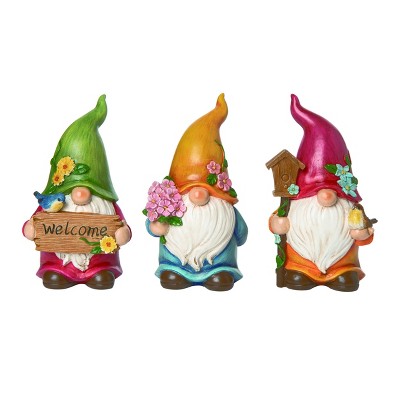 Transpac Resin 9.75 in. Multicolor Spring Falling Gnomes Decor