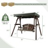 Costway 2 Person Wooden Garden Swing Bench Chair w/ Adjustable Canopy for Garden Porch - 3 of 4