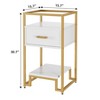 Nightstand, End Table with Storage Drawer and 3-Tier Storage & Tempered Glass Top - 3 of 4