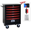 HANPURE 6-Drawer Rolling Tool Cart with Wheels, Metal Storage for Garage Workshop, Stainless Steel Top, Black & Red - 3 of 4